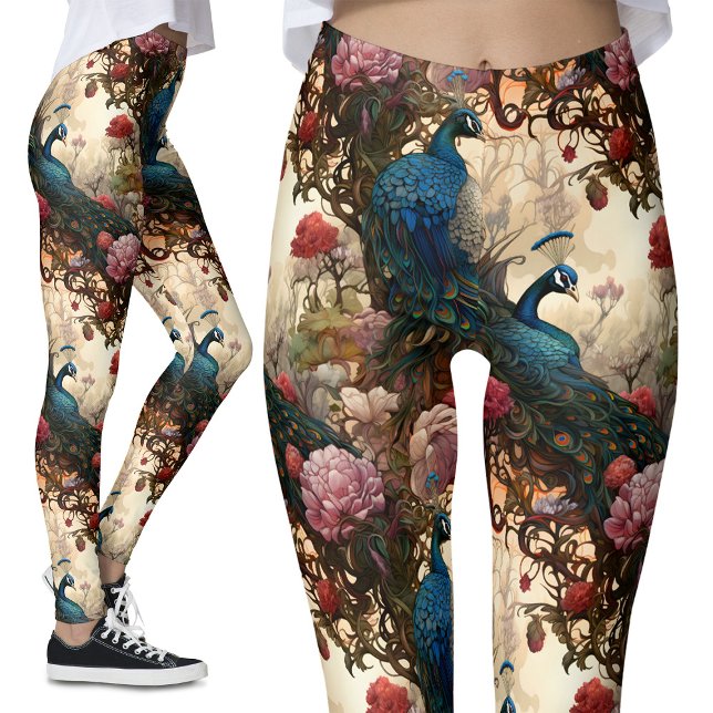 Leggings Floral de pavo real (Subido por el creador)