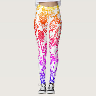 Leggings Floral de varios colores inspirado en Henna