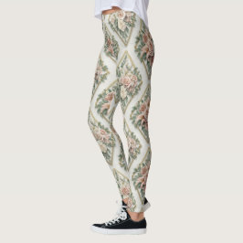 Leggings Floral Diamonds Pattern – Geometric Botanical 