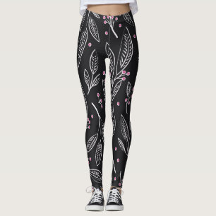 Leggings Floral dibujada a mano: diseño sin inconvenientes