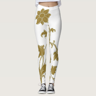 Leggings Floral dorada