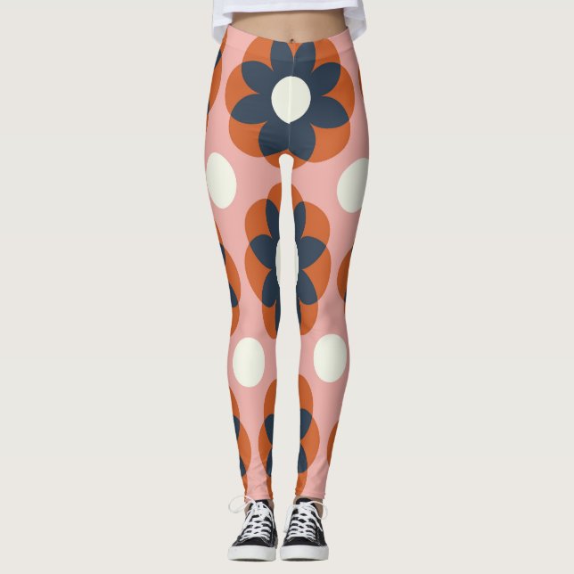 Leggings Floral escandinava: diseño vintage y transparente (Anverso)
