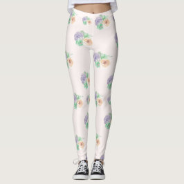 Leggings Floral Floral Púrpura Púrpura Púrpura