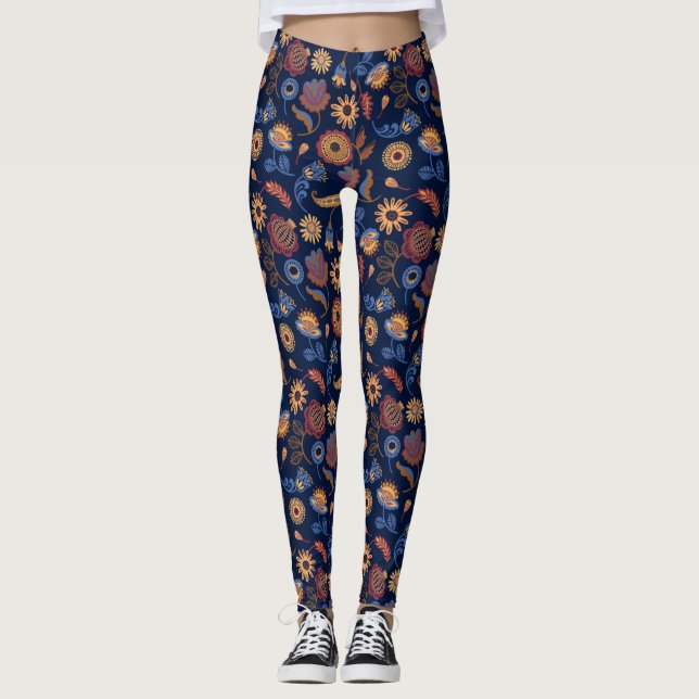 Leggings Floral folclórica rústica (Anverso)