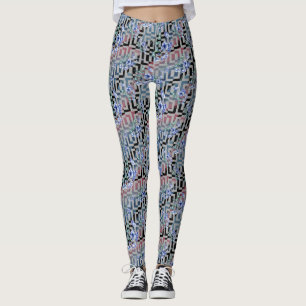 Leggings Floral Geométrica Arcoiris Acuarela Floral Legado