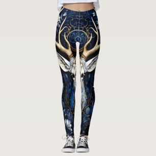 Leggings Floral Gótico Celestial de Medianoche Ciervo