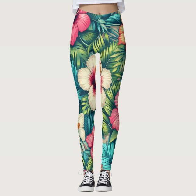 Leggings Floral hawaiano/tropical (Anverso)