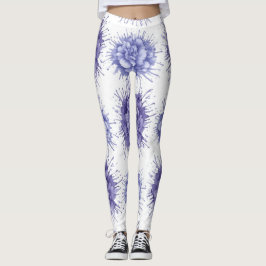 Leggings Floral Ink Splash Pattern – Abstract Botanical 
