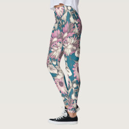 Leggings Floral intrépido enrrollado en polainas rosadas y
