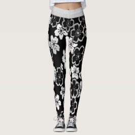 Leggings Floral japonés monocromático