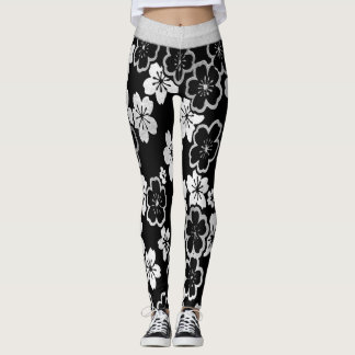 Leggings Floral japonés monocromático