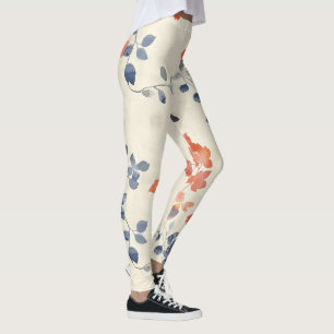 Leggings Floral japonesa de acuarela caprichosa