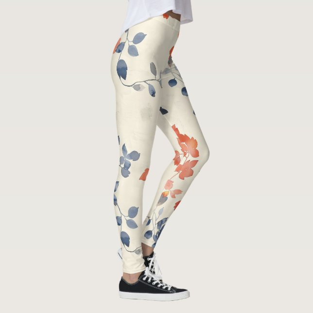 Leggings Floral japonesa de acuarela caprichosa (Derecha)