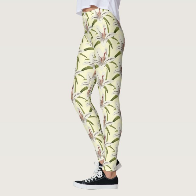 Leggings Floral Lillies Cream Stylish (Izquierda)