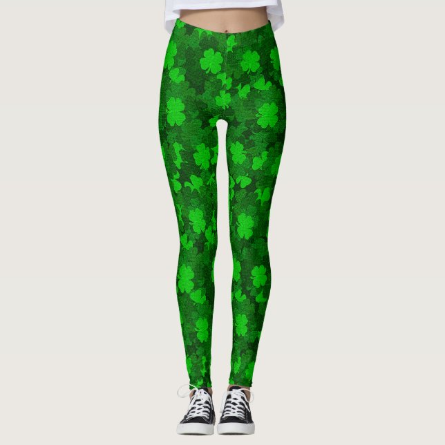 Leggings Floral moderna de cuatro hojas (Anverso)