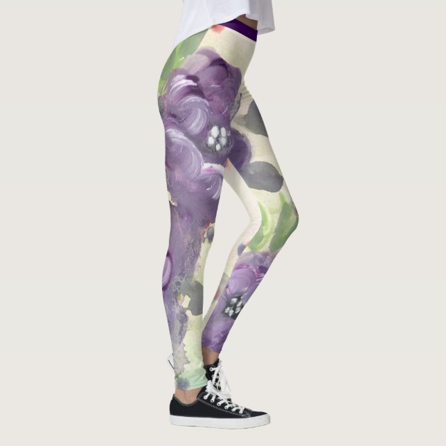Leggings Floral morada acuarela (Derecha)