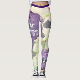 Leggings Floral morada acuarela