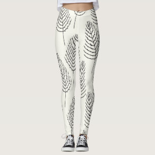 Leggings Floral natural: Resumen de la cosecha blanca