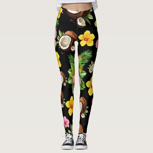 Leggings Floral negra (Anverso)