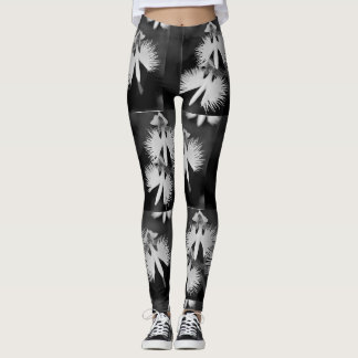 LEGGINGS FLORAL NEGRA Y BLANCA... JUNGLE JANE