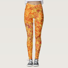 Leggings Floral Ornamental con Textura 02- Aspecto Antiguo