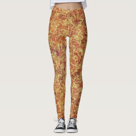 Leggings Floral Ornamental con Textura - Aspecto Antiguo