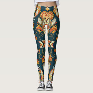 Leggings Floral Paisley Bandanna: Ornamento Tradicional