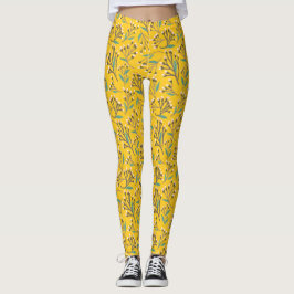 Leggings Floral Pattern in  delicate branches and buds