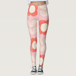 Leggings Floral retro con estilo escandinavo sin soldadura