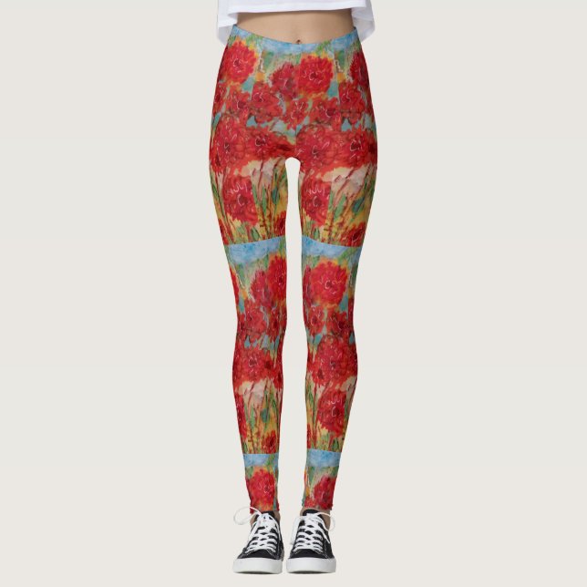 Leggings Floral roja (Anverso)
