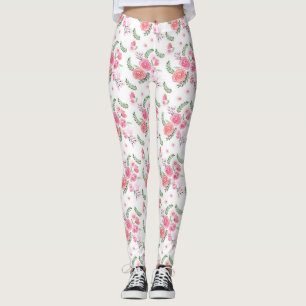 Leggings Floral rosa acuarela