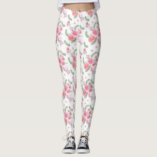 Leggings Floral rosa acuarela