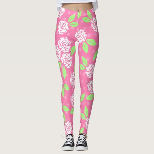 Leggings Floral Rosa Shabby Chic (Anverso)