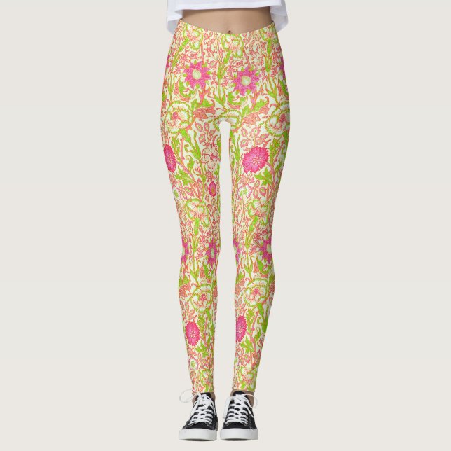 Leggings Floral rosa y verde (Anverso)