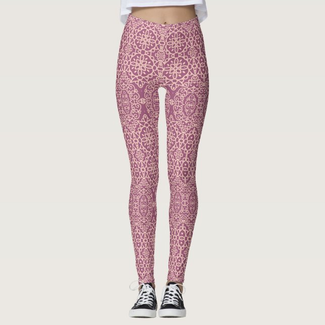 Leggings Floral Seamless: Hermoso fondo de patrón (Anverso)