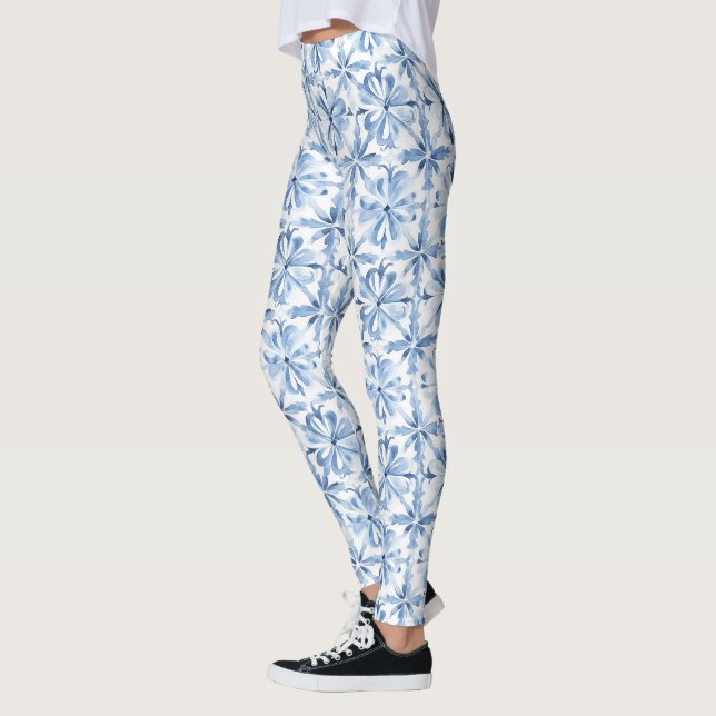 Leggings Floral Siciliana Blanco Azul (Izquierda)