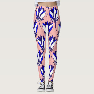 Leggings Floral simétrica: patrón de cosecha colorida
