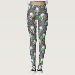 LEGGINGS FLORAL SKULL