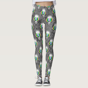 LEGGINGS FLORAL SKULL