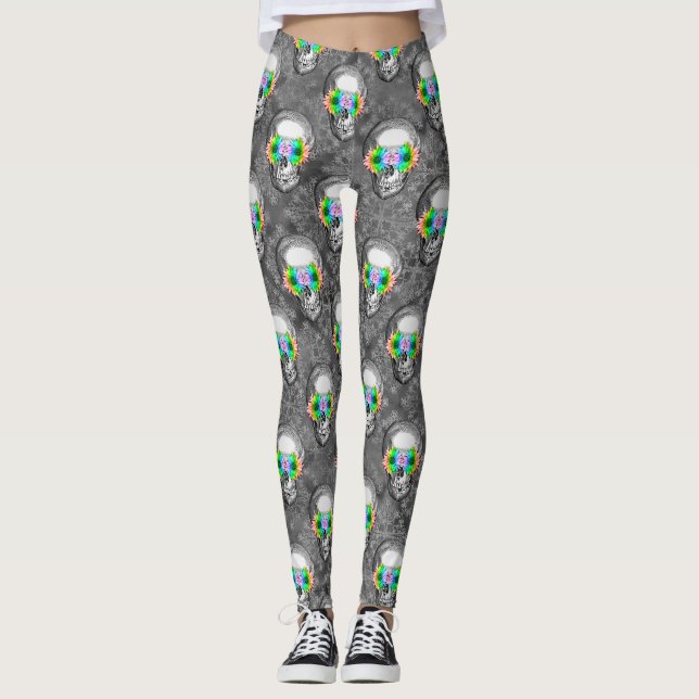 LEGGINGS FLORAL SKULL (Anverso)