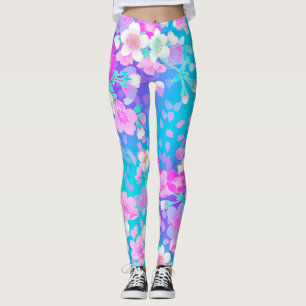 Leggings Floral sobre azul