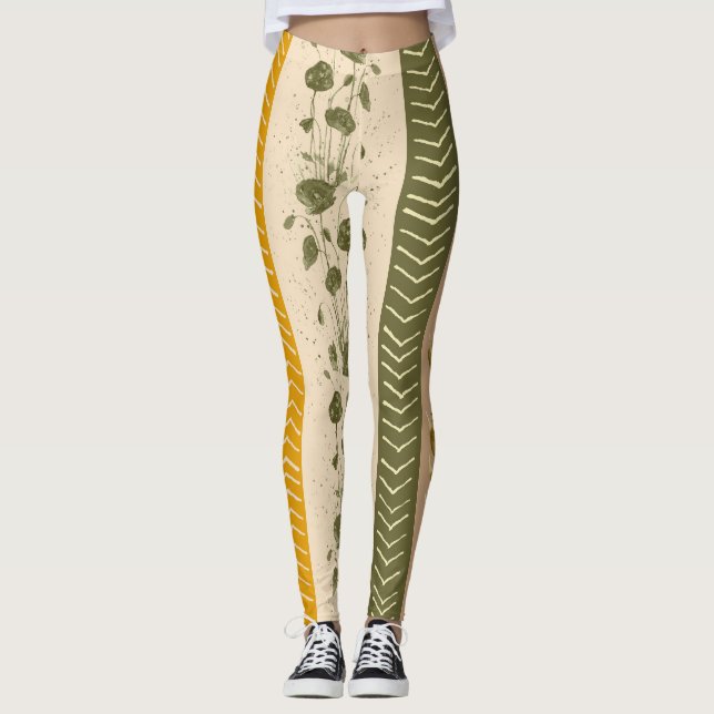 Leggings Floral Stripes (Anverso)