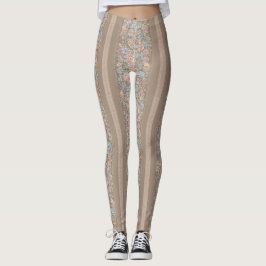 Leggings Floral Stripes Pattern – Elegant Repeating