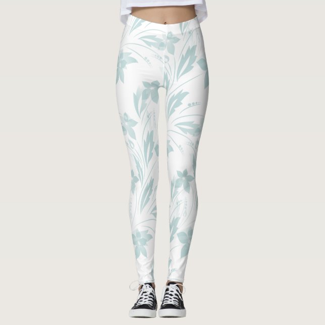 Leggings Floral sutil en el Blues (Anverso)
