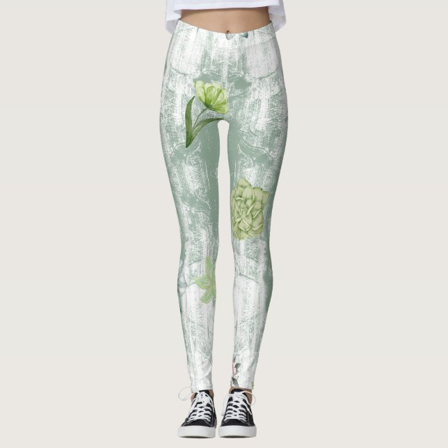 Leggings Floral verde (Anverso)