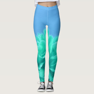 Leggings Floral verde azul colorida