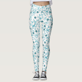 Leggings Floral verde azulada Y Gris