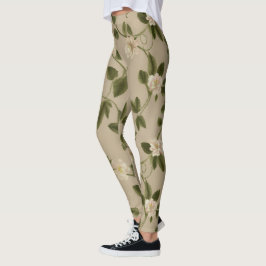 Leggings Floral Vines Pattern – Elegant Twisting Botanical 