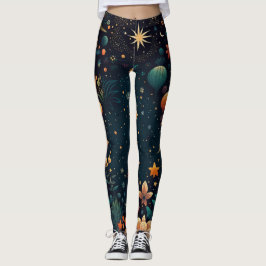 Leggings Floral y estrellas nocturnas