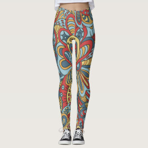 Leggings Floral Y Glamour Patrón De Moda Sin Marea